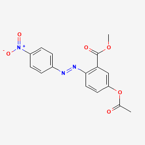 molecular formula C16H13N3O6 B14583027 Methyl 5-(acetyloxy)-2-[(E)-(4-nitrophenyl)diazenyl]benzoate CAS No. 61340-32-7
