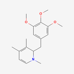 molecular formula C18H25NO3 B14583069 Pyridine, 1,2-dihydro-1,3,4-trimethyl-2-[(3,4,5-trimethoxyphenyl)methyl]- CAS No. 61214-39-9