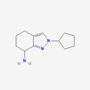 molecular formula C12H19N3 B1458308 2-cyclopentyl-4,5,6,7-tetrahydro-2H-indazol-7-amine CAS No. 1461705-82-7