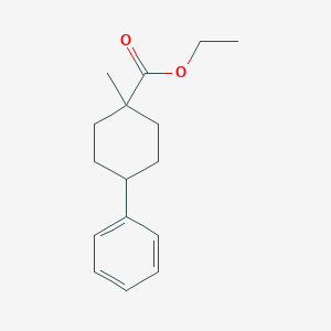molecular formula C16H22O2 B14583098 Cyclohexanecarboxylic acid, 1-methyl-4-phenyl-, ethyl ester CAS No. 61405-17-2