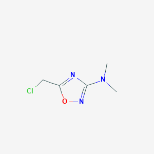 molecular formula C5H8ClN3O B1458311 5-(chloromethyl)-N,N-dimethyl-1,2,4-oxadiazol-3-amine CAS No. 1603533-85-2