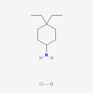 molecular formula C10H22ClN B1458317 4,4-Diethylcyclohexan-1-amine hydrochloride CAS No. 1087747-58-7