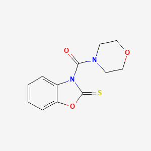 molecular formula C12H12N2O3S B14583173 2(3H)-Benzoxazolethione, 3-(4-morpholinylcarbonyl)- CAS No. 61291-84-7