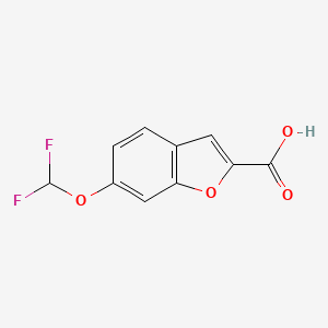 molecular formula C10H6F2O4 B1458319 6-(Difluoromethoxy)-1-benzofuran-2-carboxylic acid CAS No. 1803591-71-0