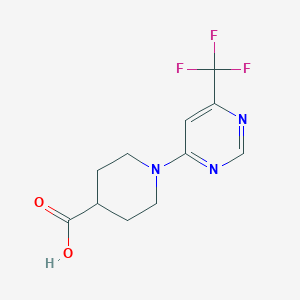 molecular formula C11H12F3N3O2 B1458320 1-[6-(Trifluoromethyl)pyrimidin-4-yl]piperidine-4-carboxylic acid CAS No. 1448854-86-1