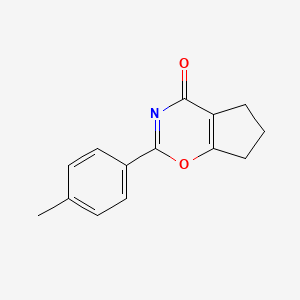 molecular formula C14H13NO2 B14583207 Cyclopent[e]-1,3-oxazin-4(5H)-one, 6,7-dihydro-2-(4-methylphenyl)- CAS No. 61387-14-2