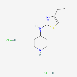 molecular formula C10H19Cl2N3S B1458324 N-(4-ethyl-1,3-thiazol-2-yl)piperidin-4-amine dihydrochloride CAS No. 1803585-59-2