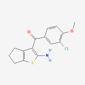 3-(3-chloro-4-methoxybenzoyl)-4H,5H,6H-cyclopenta[b]thiophen-2-amine