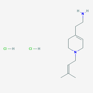 molecular formula C12H24Cl2N2 B1458341 (2-[1-(3-Methylbut-2-en-1-yl)-1,2,3,6-tetrahydropyridin-4-yl]ethyl)amine dihydrochloride CAS No. 1417349-90-6