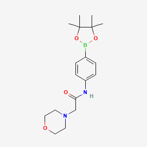 molecular formula C18H27BN2O4 B1458350 2-morpholino-N-(4-(4,4,5,5-tetramethyl-1,3,2-dioxaborolan-2-yl)phenyl)acetamide CAS No. 1628017-79-7