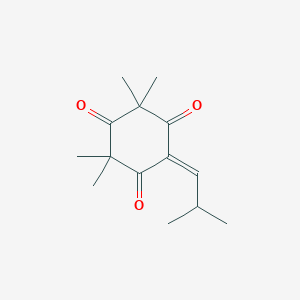 molecular formula C14H20O3 B14583516 1,3,5-Cyclohexanetrione, 2,2,4,4-tetramethyl-6-(2-methylpropylidene)- CAS No. 61565-12-6