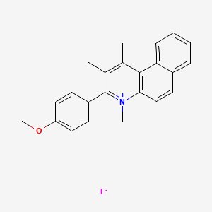 molecular formula C23H22INO B14583581 Benzo[f]quinolinium, 3-(4-methoxyphenyl)-1,2,4-trimethyl-, iodide CAS No. 61430-49-7