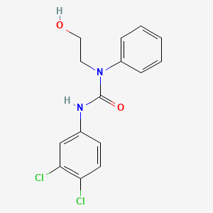 molecular formula C15H14Cl2N2O2 B14583685 Urea, N'-(3,4-dichlorophenyl)-N-(2-hydroxyethyl)-N-phenyl- CAS No. 61293-77-4