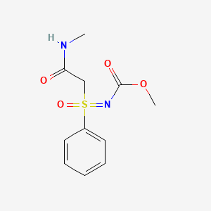 molecular formula C11H14N2O4S B14583716 Methyl {[2-(methylamino)-2-oxoethyl](oxo)phenyl-lambda~6~-sulfanylidene}carbamate CAS No. 61177-75-1