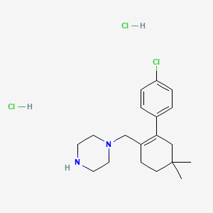 molecular formula C19H29Cl3N2 B1458394 1-((4'-Chloro-5,5-dimethyl-3,4,5,6-tetrahydro-[1,1'-biphenyl]-2-yl)methyl)piperazine dihydrochloride CAS No. 1628047-87-9