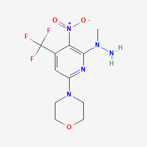 molecular formula C11H14F3N5O3 B1458403 N-Methyl-N-(6-morpholin-4'-yl-3-nitro-4-(trifluoromethyl)pyridin-2-yl)hydrazine CAS No. 1053658-19-7