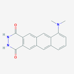 molecular formula C18H15N3O2 B14584072 7-(Dimethylamino)-2,3-dihydronaphtho[2,3-g]phthalazine-1,4-dione CAS No. 61415-50-7