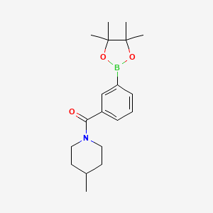 molecular formula C19H28BNO3 B1458409 (4-Methylpiperidin-1-yl)(3-(4,4,5,5-tetramethyl-1,3,2-dioxaborolan-2-yl)phenyl)methanone CAS No. 1509932-02-8