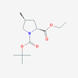 molecular formula C13H23NO4 B1458423 Ethyl (2R,4R)-1-boc-4-methylpyrrolidine-2-carboxylate CAS No. 165273-03-0