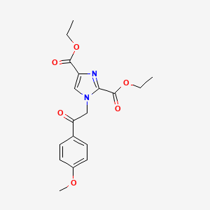 molecular formula C18H20N2O6 B1458426 diethyl 1-[2-(4-methoxyphenyl)-2-oxoethyl]-1H-imidazole-2,4-dicarboxylate CAS No. 1638612-95-9