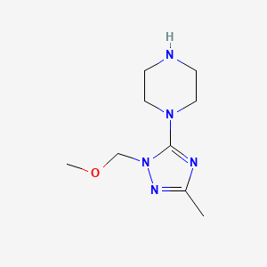 molecular formula C9H17N5O B1458435 1-[1-(methoxymethyl)-3-methyl-1H-1,2,4-triazol-5-yl]piperazine CAS No. 1630763-43-7