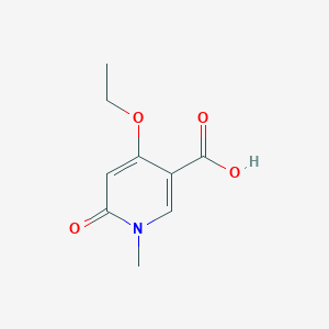 molecular formula C9H11NO4 B1458437 4-Ethoxy-1-methyl-6-oxo-1,6-dihydropyridine-3-carboxylic acid CAS No. 1801195-42-5