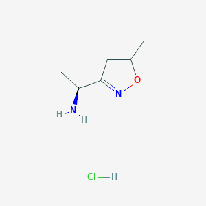 molecular formula C6H11ClN2O B1458441 (1S)-1-(5-methyl-1,2-oxazol-3-yl)ethan-1-amine hydrochloride CAS No. 1807939-17-8