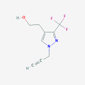 molecular formula C9H9F3N2O B1458448 2-(1-(prop-2-yn-1-yl)-3-(trifluoromethyl)-1H-pyrazol-4-yl)ethan-1-ol CAS No. 1788672-91-2