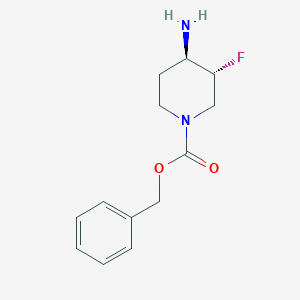 molecular formula C13H17FN2O2 B1458455 Benzyl (3R,4R)-4-amino-3-fluoropiperidine-1-carboxylate CAS No. 1268520-05-3