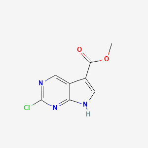 molecular formula C8H6ClN3O2 B1458456 methyl 2-chloro-7H-pyrrolo[2,3-d]pyrimidine-5-carboxylate CAS No. 1352396-67-8