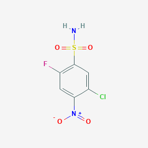 molecular formula C6H4ClFN2O4S B1458461 5-Chloro-2-fluoro-4-nitrobenzene-1-sulfonamide CAS No. 1803611-58-6