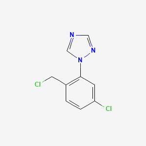 molecular formula C9H7Cl2N3 B1458462 1-[5-chloro-2-(chloromethyl)phenyl]-1H-1,2,4-triazole CAS No. 1602769-76-5