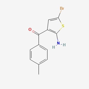 molecular formula C12H10BrNOS B1458466 5-Bromo-3-(4-methylbenzoyl)thiophen-2-amine CAS No. 1803609-31-5