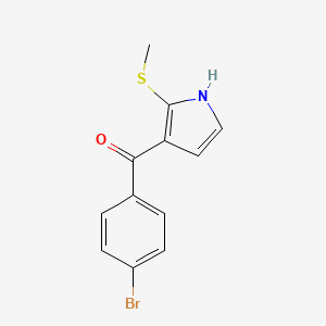 molecular formula C12H10BrNOS B14584790 Methanone, (4-bromophenyl)[2-(methylthio)-1H-pyrrol-3-yl]- CAS No. 61201-13-6