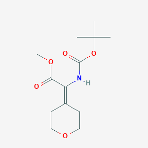 molecular formula C13H21NO5 B1458483 Methyl 2-((tert-butoxycarbonyl)amino)-2-(dihydro-2H-pyran-4(3H)-ylidene)acetate CAS No. 1823787-12-7