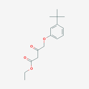 molecular formula C16H22O4 B14585116 Butanoic acid, 4-[3-(1,1-dimethylethyl)phenoxy]-3-oxo-, ethyl ester CAS No. 61190-91-8