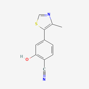 molecular formula C11H8N2OS B1458522 2-Hydroxy-4-(4-methylthiazol-5-yl)benzonitrile CAS No. 1448190-10-0