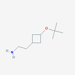 molecular formula C10H21NO B1458523 2-[3-(Tert-butoxy)cyclobutyl]ethan-1-amine CAS No. 1803596-23-7