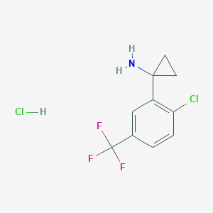 molecular formula C10H10Cl2F3N B1458539 1-[2-Chloro-5-(trifluoromethyl)phenyl]cyclopropan-1-amine hydrochloride CAS No. 1790156-23-8