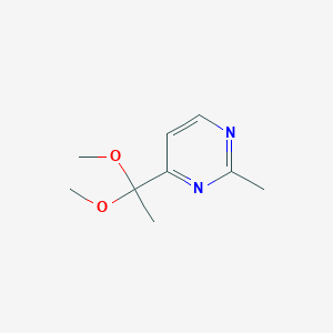 molecular formula C9H14N2O2 B1458543 4-(1,1-Dimethoxyethyl)-2-methylpyrimidine CAS No. 1798707-44-4