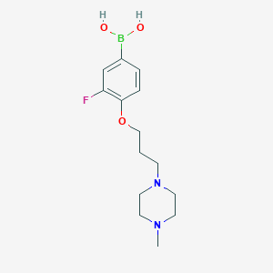 molecular formula C14H22BFN2O3 B1458550 3-Fluoro-4-(3-(4-methylpiperazin-1-yl)propoxy)phenylboronic acid CAS No. 1704064-05-0