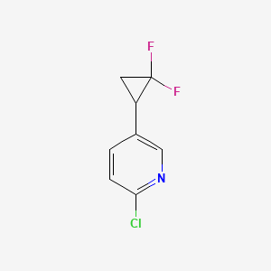 molecular formula C8H6ClF2N B1458555 2-Chloro-5-(2,2-difluorocyclopropyl)pyridine CAS No. 1656294-83-5