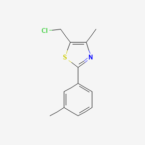 molecular formula C12H12ClNS B14585678 Thiazole, 5-(chloromethyl)-4-methyl-2-(3-methylphenyl)- CAS No. 61291-99-4