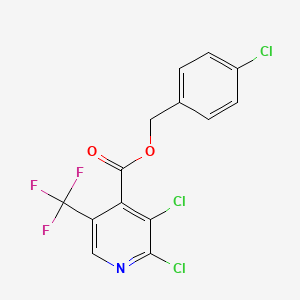 molecular formula C14H7Cl3F3NO2 B1458584 (4-Chlorophenyl)methyl 2,3-dichloro-5-(trifluoromethyl)pyridine-4-carboxylate CAS No. 1656294-84-6