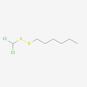 molecular formula C7H14Cl2S2 B14585893 Disulfide, dichloromethyl hexyl CAS No. 61079-17-2