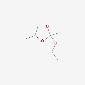 molecular formula C7H14O3 B14585907 2-Ethoxy-2,4-dimethyl-1,3-dioxolane CAS No. 61562-13-8