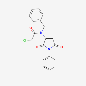 molecular formula C20H19ClN2O3 B1458593 N-Benzyl-2-chloro-N-[1-(4-methylphenyl)-2,5-dioxopyrrolidin-3-yl]acetamide CAS No. 1858240-67-1