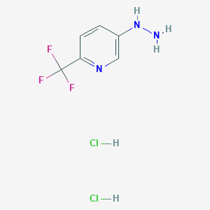 molecular formula C6H8Cl2F3N3 B1458596 (6-Trifluoromethyl-pyridin-3-yl)-hydrazine dihydrochloride CAS No. 1965309-53-8