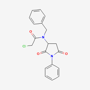 molecular formula C19H17ClN2O3 B1458598 N-Benzyl-2-chloro-N-(2,5-dioxo-1-phenylpyrrolidin-3-yl)acetamide CAS No. 1858240-51-3