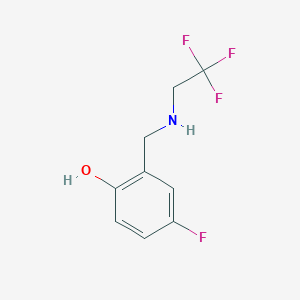 molecular formula C9H9F4NO B1458601 4-Fluoro-2-(((2,2,2-trifluoroethyl)amino)methyl)phenol CAS No. 1692570-98-1